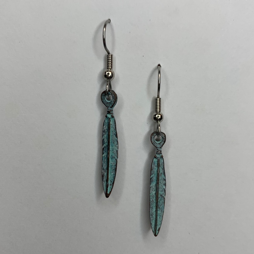Handmade Feather Charm Earrings